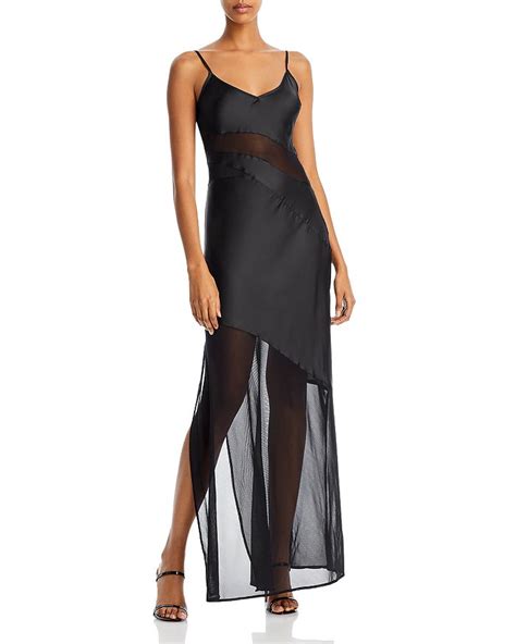 Metal Mesh Slip Satin Gown 